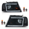 G-PLUS LED DRL Headlights Fit Ford F150 2004-2008,Fit Lincoln Mark LT 2006-2008(NOT Fit 2004 F150 Heritage/Flareside Beds),Smoky Lens Black Housing Clear ReflectorBumper Headlamps,faros delanteros
