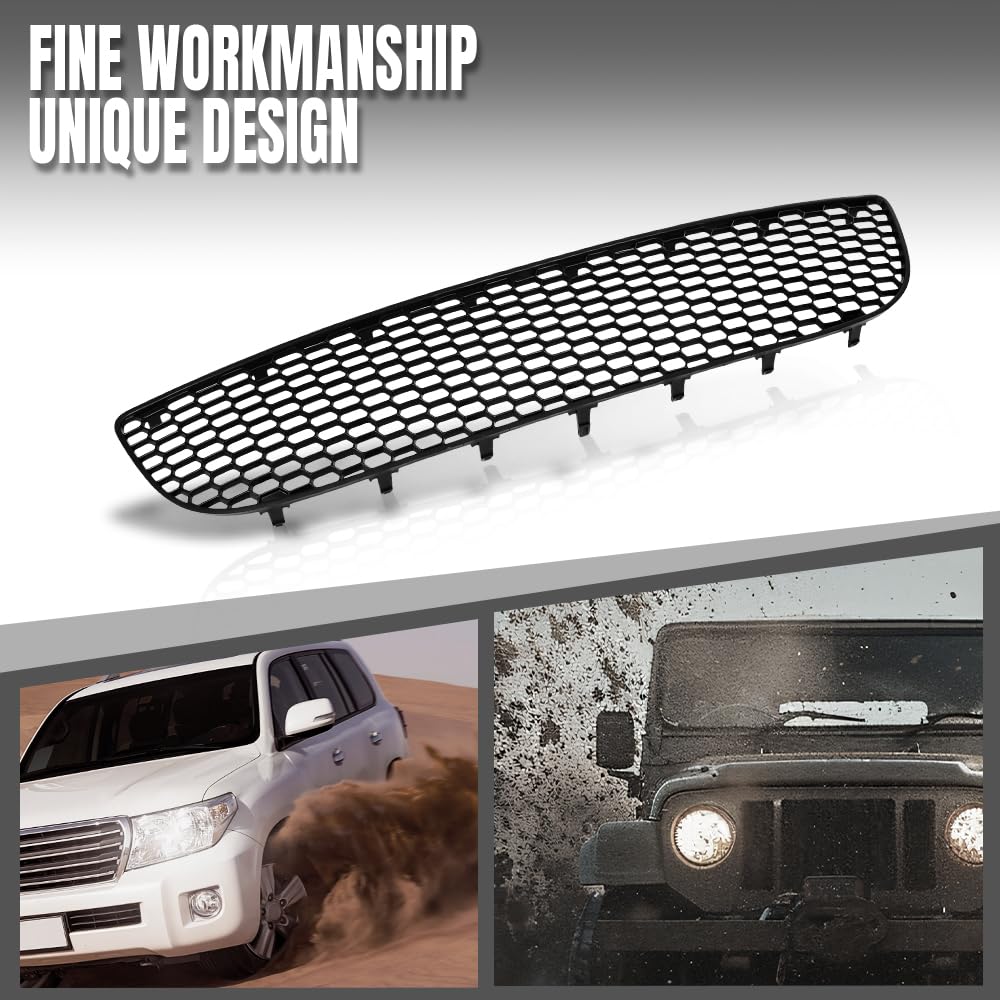 G-PLUS Front Grill Center Grille Honeycomb Grid Compatible with VW Beetle 2006-2010 1C0807681H, 1C0807681H01C Black