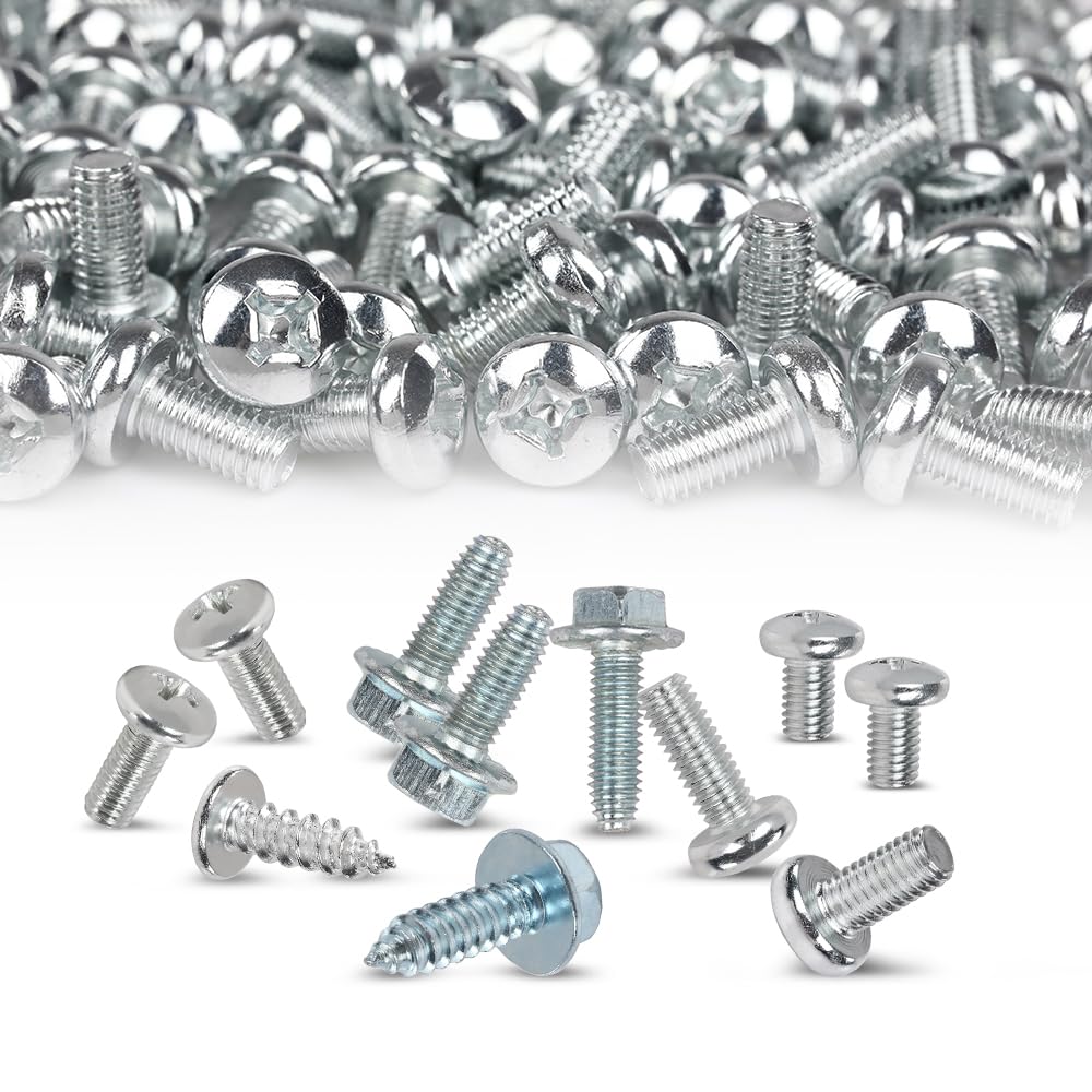 G-PLUS License Plate Screws (100 Each/8 Different) Compatible with Japanese Cars & Most Foreign Cars,Fit BMW Benz & Audi