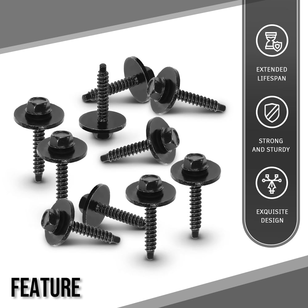 G-PLUS Fender Liner Bolts Compatible with 2008-2021 GMC Chevy Torx Pan Head Screw