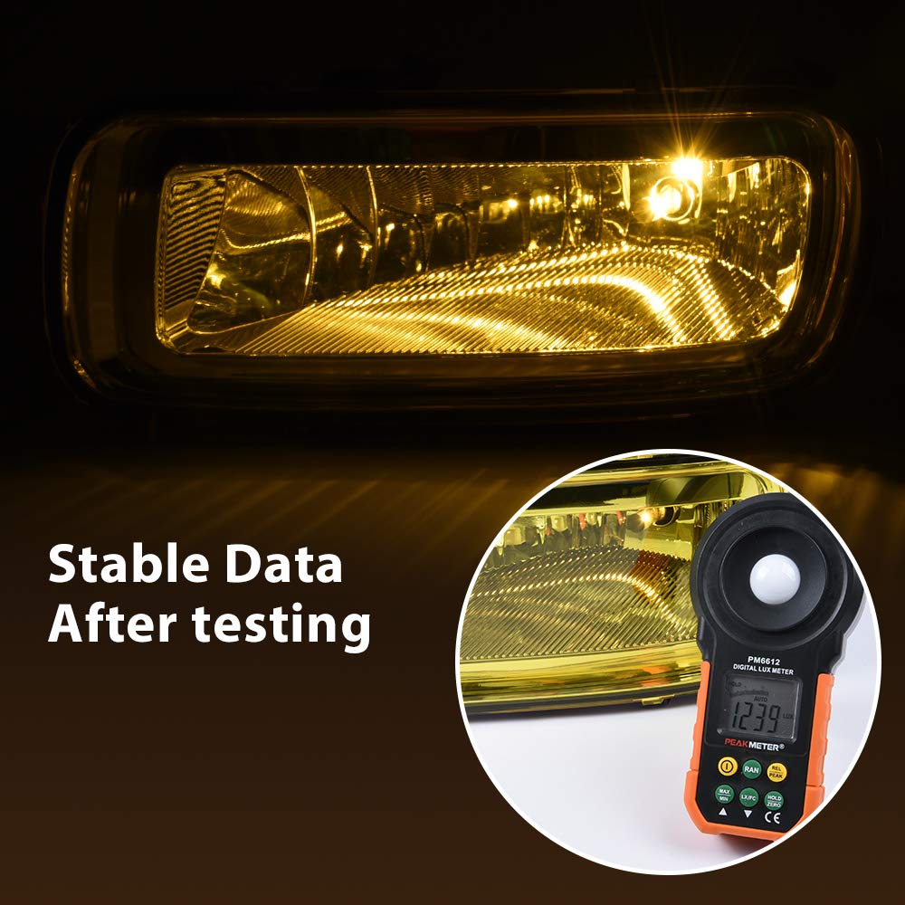 G-PLUS Bumper Fog Lights Compatible With 2004-2006 F150/ 2006 Lincoln Mark LT Pickup Truck, Driving Fog Lamps w/Bulb Driver & Passenger Pair Yellow Lens