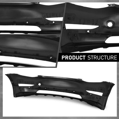 G-PLUS Front Bumper Cover Compatible with Tesla Model 3 Base 2017 2018 2019 2022 2023 w/Tow Hook Hole 1084168S0E, TA1000101, Primed Black