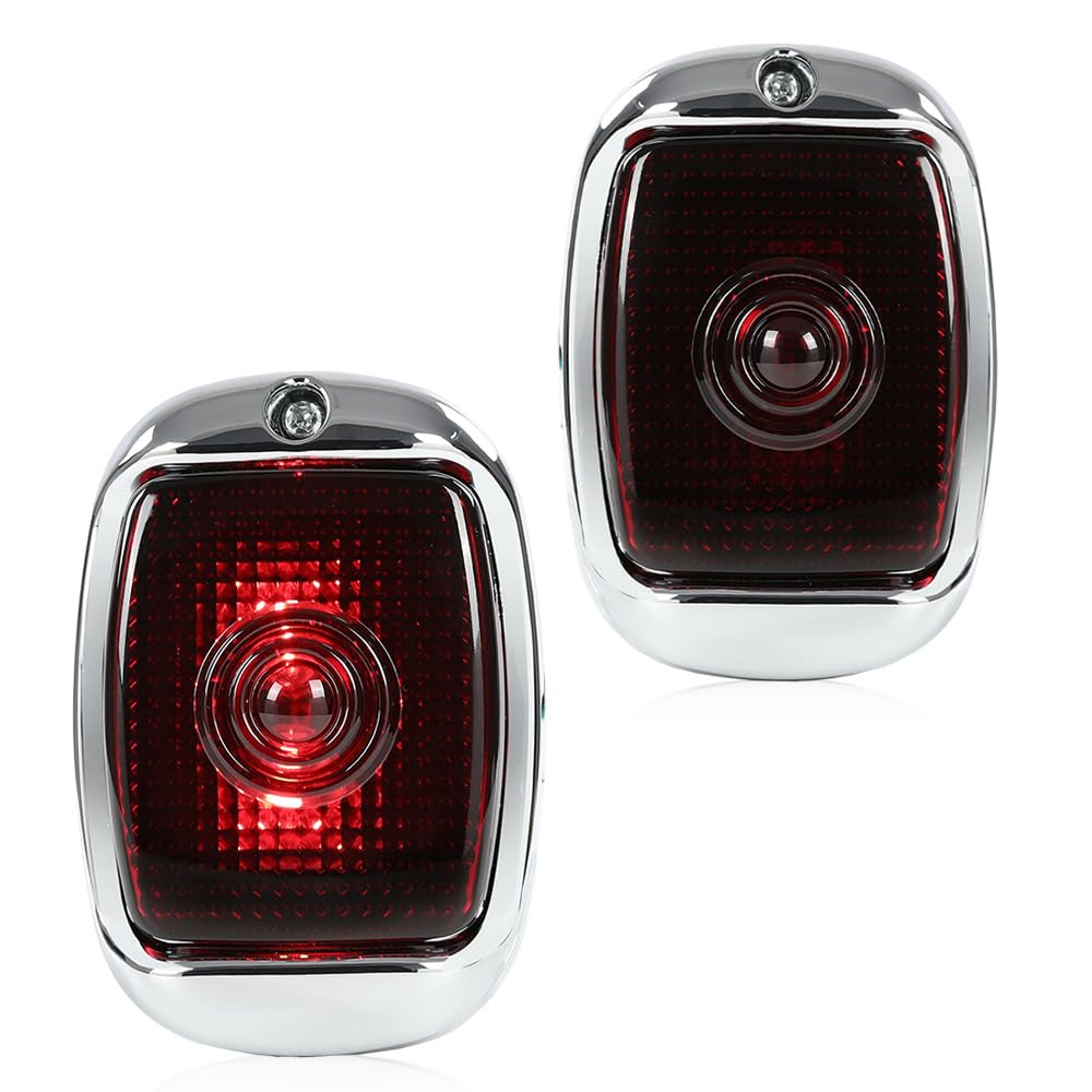 G-PLUS Tail Lights Assembly Compatible with Chevy First Series Pickup Truck 1940-1953 Left & Right Side Tail Lamps Luces Traseras, Red Lens