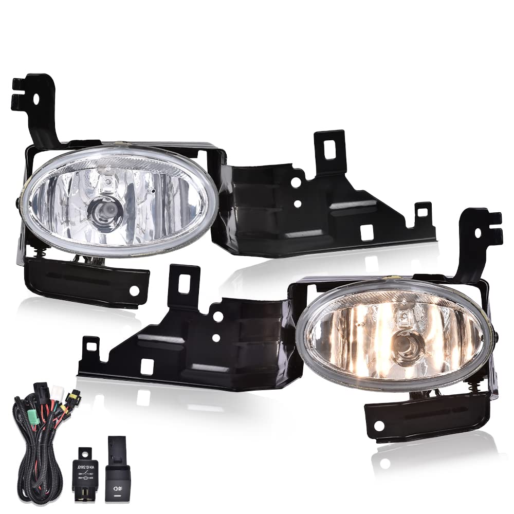 G-PLUS Bumper Fog Lights, Compatible with Honda Accord Sedan 2011 2012 Clear Lens Fog Lamps w/Switch Driver & Passenger Side