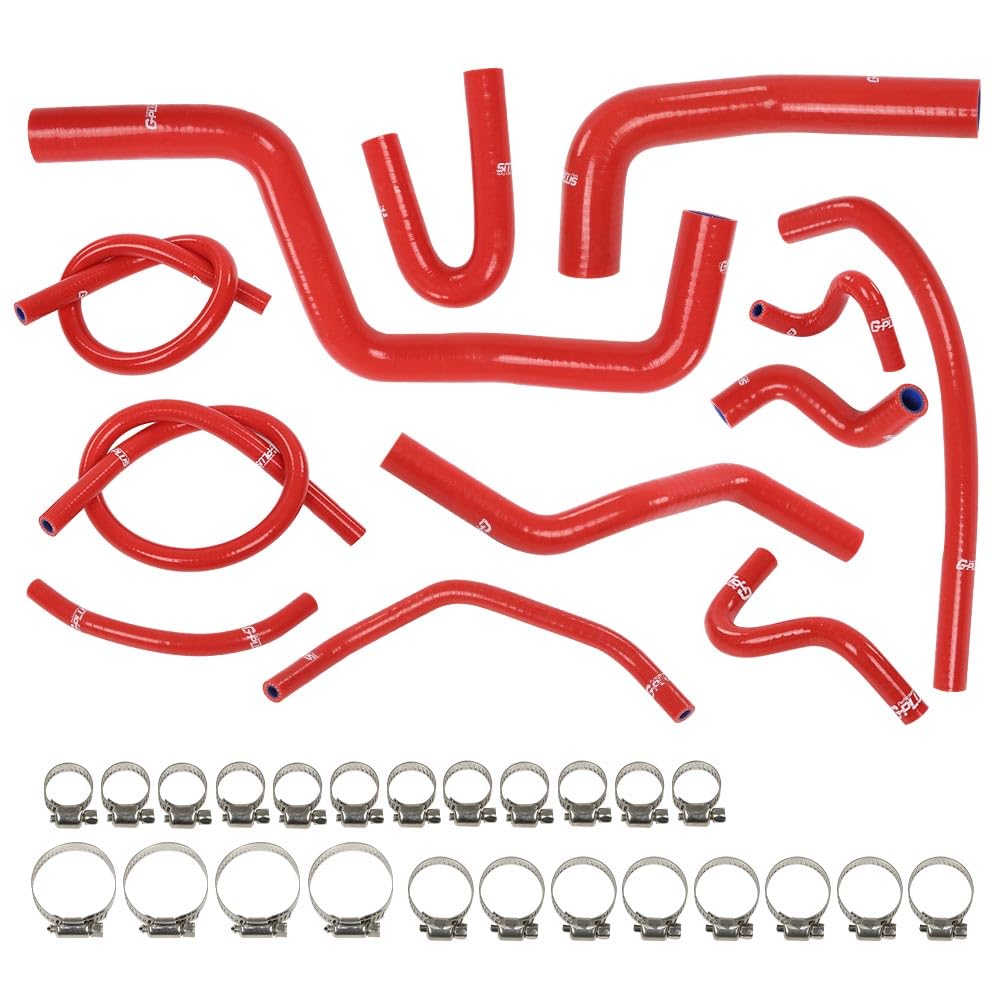 G-PLUS Silicone Radiator Hose Kit Compatible with Honda/Acura Integra DC4 DB7 RS LS GS SE with B18B1 Engine 1994-2001 Red