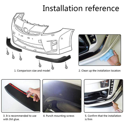 G-PLUS Replacement for Universal Front Bumper Lip Splitter Diffuser Spoiler Canard Deflector Polypropylene 2PC