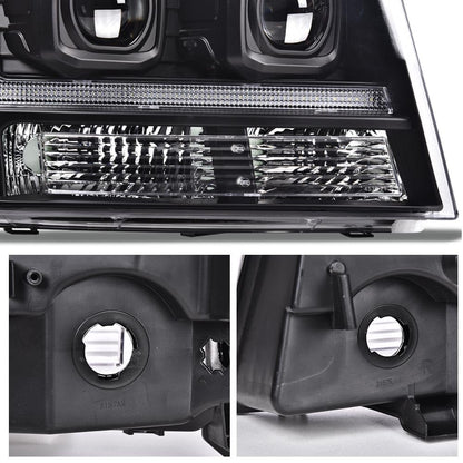 G-PLUS LED Headlights Assembly Fit Chevy Tahoe Avalanche Subarban 1500 2500 2007-2014 DRL Corner Turn Signal Headlamps Set Pair Left & Right Clear Lens Black Housing Amber Reflector,faros delanteros