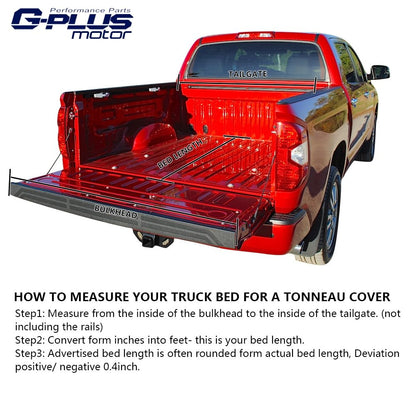 G-PLUS Soft Quad Fold Truck Bed Tonneau Cover Compatible with Toyota Tundra 2014-2019 8' Extra Long Bed
