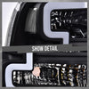 G-PLUS LED DRL BAR Headlight Assembly Compatible with Ford F250 F350 F450 F550 Super Duty 05-07 /Fit Ford Excursion 05 HeadLamps LH & RH Clear lens Black Housing White Reflector FO2503217 6C3Z13008CB