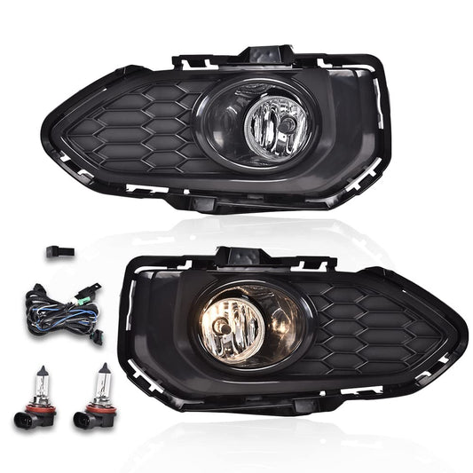 G-PLUS Front Fog Lights Lamps Compatible with Honda 2018-2020 Fog Lights Assembly Set L/R Side Assembly Driver & Passenger Side Fog Lamps Set Black Left Right