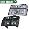 G-PLUS Headlights Assembly,Fit Chevy Colorado/GMC Canyon 2004-2012,Fit Isuzu i-280 i-350 2006/Isuzu i-290 i-370 2007-2008 Headlamps, Smoky Lens Chrome Housing Clear Reflector,faros delanteros
