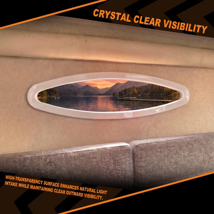 G-PLUS Porthole Window with Outer Ring Compatible with Sea Ray 225 Weekender 2004 2007 Fit Many Searay Sundancers, Weekenders, Express Cruisers and Others From The 1980'S Era on UP White