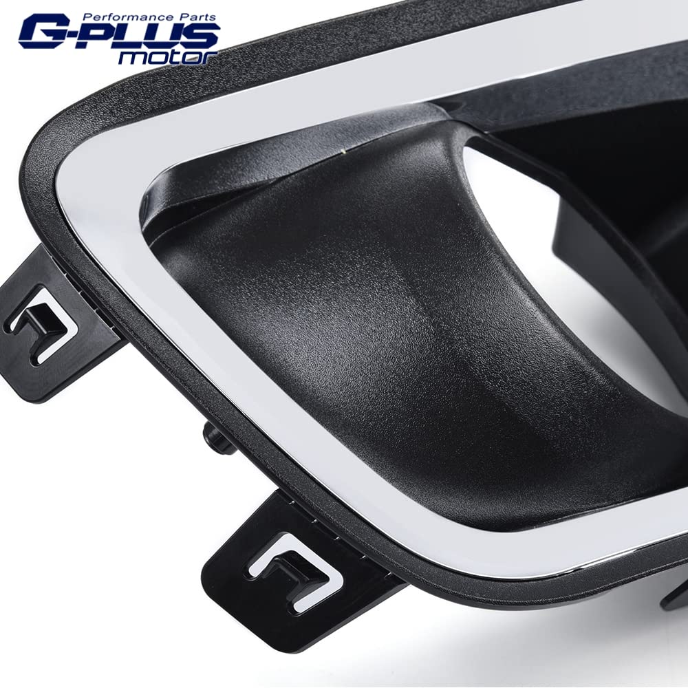 G-PLUS Fog Light Lamps Compatible With 2015-2019 Chevy Colorado Smoke Lens w/Chrome Trim Bezel Cover+Switch Replacement One Pair