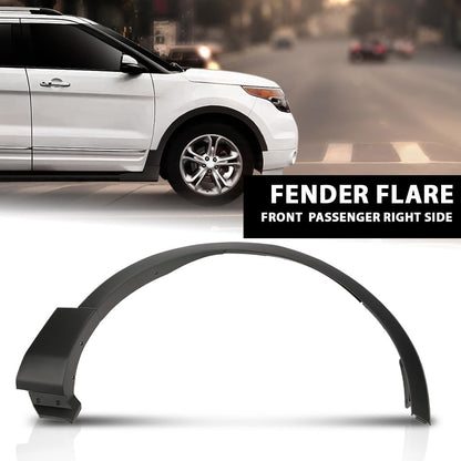 G-PLUS Front Right Fender Flares Compatible with Ford Explorer 2011-2015 Wheel Fender Arch Molding Trim, BB5Z16039AA, Factory Style