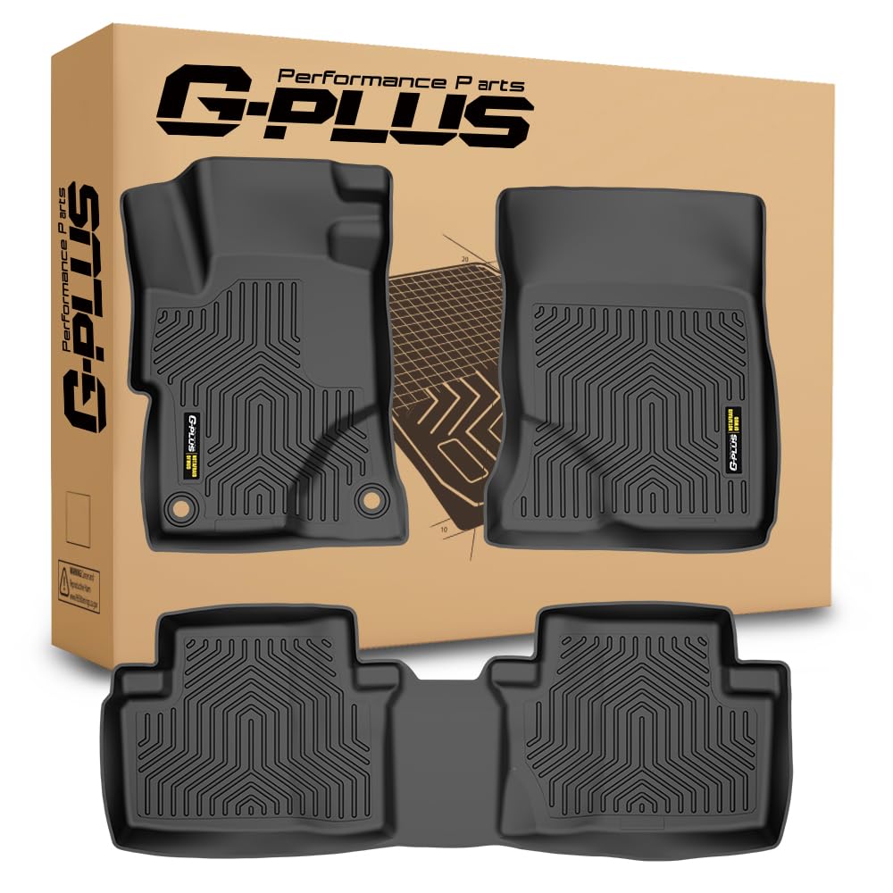 G-PLUS Floor Mats Compatible with Honda Civic 2012-2015 1st & 2nd Row All Weather Protection TPE Floor Liners Black