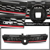 G-PLUS Front Bumper Hood Grille W/Red Trim, Compatible with Volkswagen Golf 7.5 2017-2019, 5GM853651AGCEE, 5GM853651AJCEE
