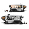 G-PLUS Headlight Assembly Left and Right Side w/o LED Daytime Running Compatible with Toyota Tacoma 2016-2017 OEM Fit Standard 2 PCS White
