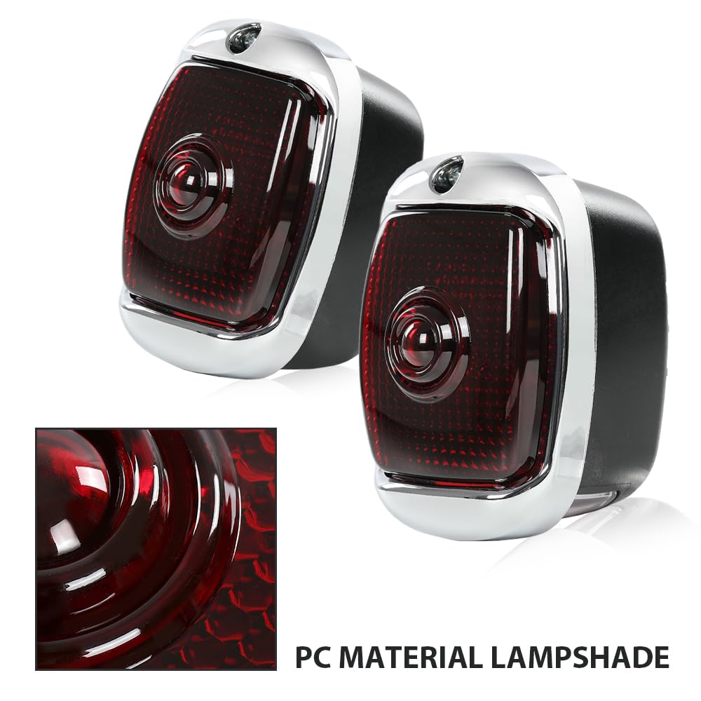 G-PLUS Tail Lights Assembly Compatible with Chevy First Series Pickup Truck 1940-1953 Left & Right Side Tail Lamps Luces Traseras, Red Lens