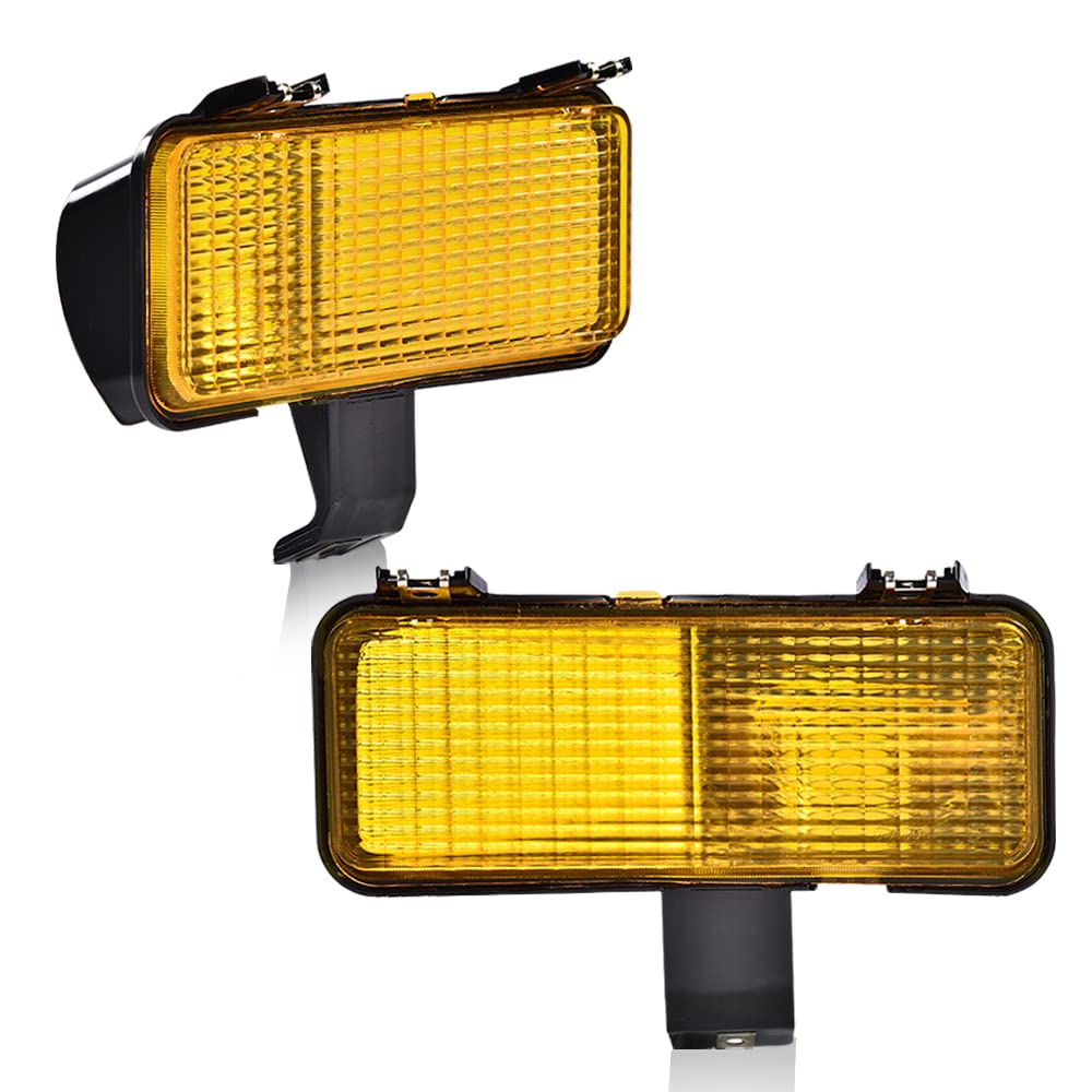 G-PLUS Front Turn Signal Light Assembly Compatible with 1981-1982 Chevy Suburban Fit Chevy Blazer PU Fit GMC Jimmy Suburban PU Driver Left Passenger Right Side Amber Lens Turning Signal Lights