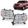 G-PLUS LED Headlights Assembly,Fit For 2005-2011 Toyota Tacoma,DRL Tube Halo Projector Headlamps w/o Bulbs,faros delanteros Clear lens Chrome Housing Amber Reflector Left & Right