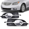 G-PLUS Front Bumper Fog Lights + Cover Trim Compatible with Buick LaCrosse 2010 2011 2012 2013 Driver & Passenger Side Fog Lamps Clear lens RW1345