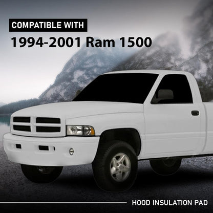 G-PLUS Hood Insulation Pad w/ Clips Compatible with Dodge Ram 1500 1994-2001/Not Fit Durango Or Dakota/Not Fit for Diesel