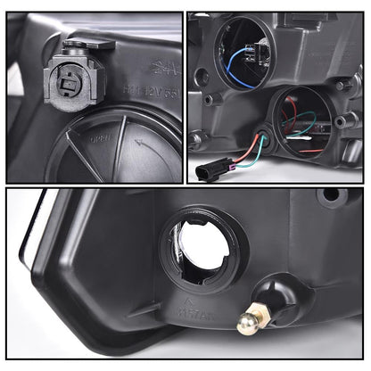 G-PLUS LED DRL Headlights Fit Dodge Ram 1500 2500 3500 2009-2012(New Body), Not Fit One Hole, Clear Lens Chrome Housing Amber Reflector Bumper Headlamps, faros delanteros Assembly