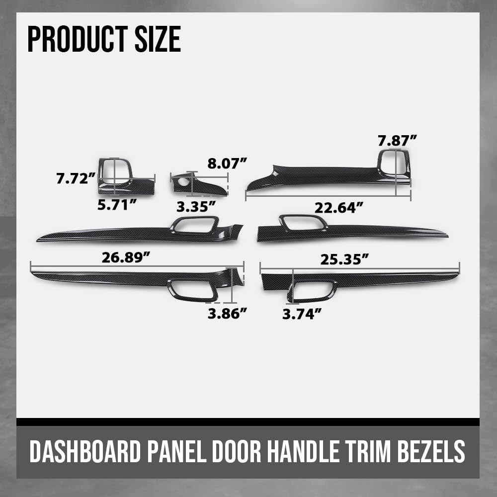 G-PLUS Dashboard Panel Trim Door Handle Trim Compatible with Jeep Grand Cherokee 2011-2021 7pcs Center Console Panel Trim & Inner Door Handle Trim