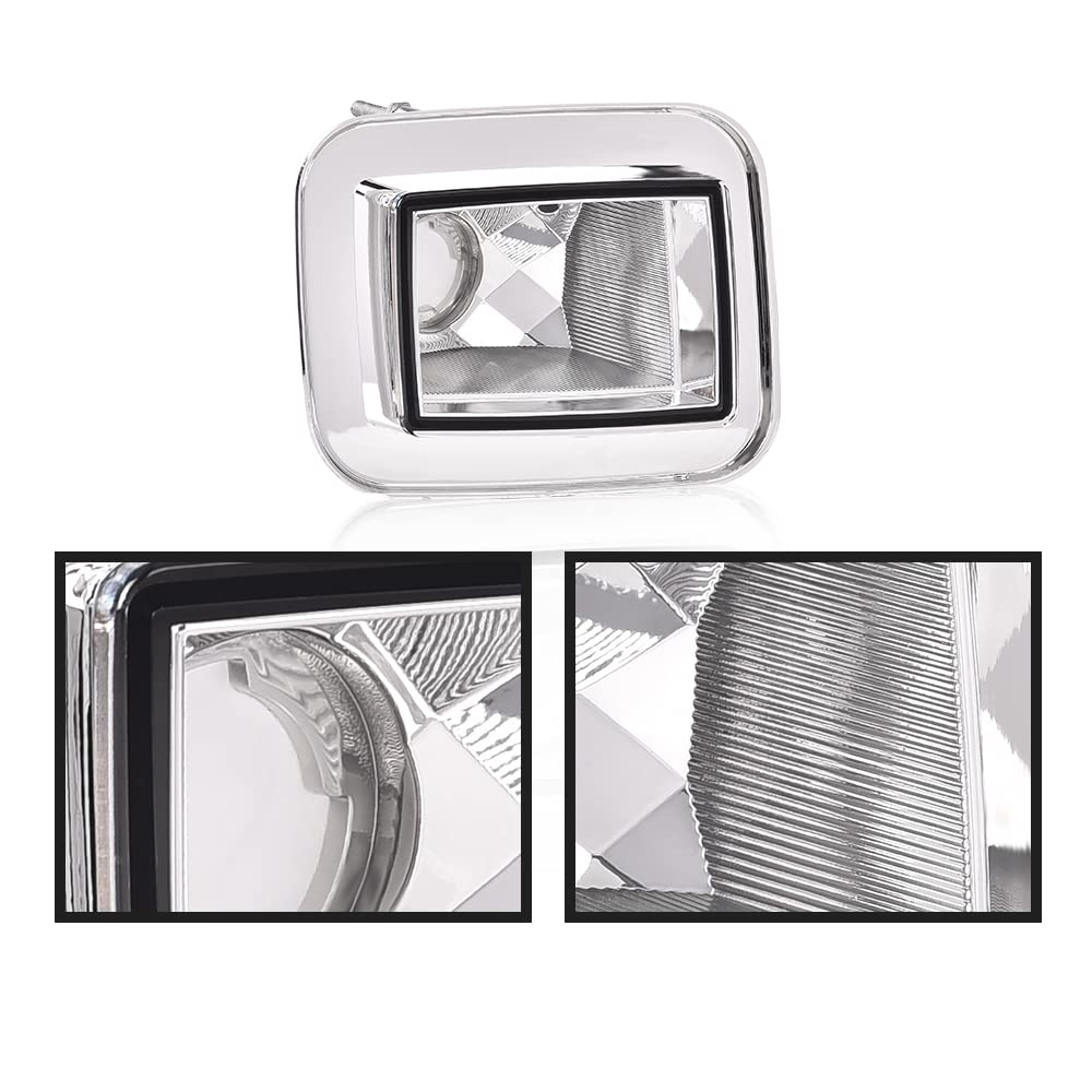 G-PLUS Front Clear Chrome Parking Signal Light Set Compatible with 2003-2008 H2 Hummer 2005-2008 H2 SUT White 844176006196