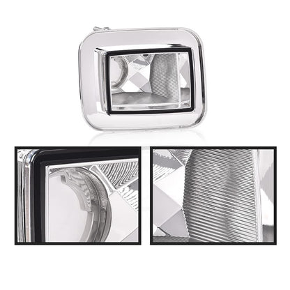 G-PLUS Front Clear Chrome Parking Signal Light Set Compatible with 2003-2008 H2 Hummer 2005-2008 H2 SUT White 844176006196