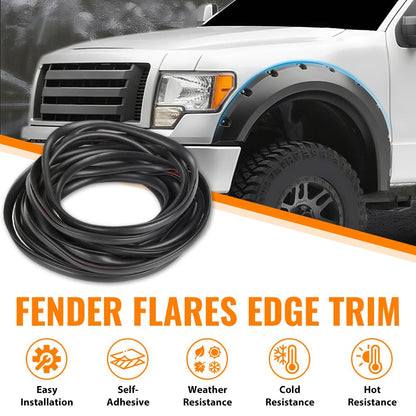 G-PLUS Universal 18ft Fender Flare Edge Trim with 3M Automotive Grade Tape, Fender Flares Rubber Seal Strip Fit Car & Truck Wiper Waterproof Strip Seal Tape