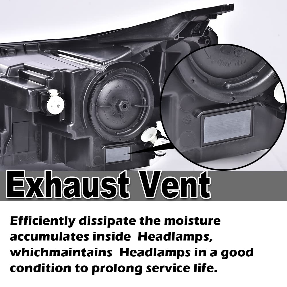 G-PLUS LED Headlights Assembly Compatible with Chevy Equinox 2018 2019 2020 w/Factory HID/Xenon,Left & Right Headlamps Clear Lens Black Housing Amber Reflector,faros delanteros