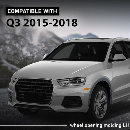 G-PLUS Front Left Fender Flare Wheel Opening Molding Arch Trim, Compatible with Audi Q3 2015-2018, Driver Side, AU0853717, 8U0853717CGRU