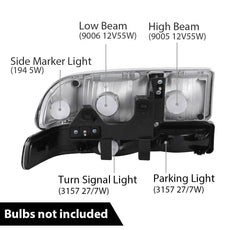 G-PLUS Headlights Assembly for Chevy S10 Blazer 1998-2004 Chrome Housing Product Specifications