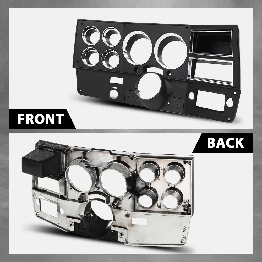 G-PLUS Dash Instrument Bezel w/Wiper Switch Hole Storage Box Compatible with 1981-1983 Chevy GMC Truck Blazer Suburban Black 14023004