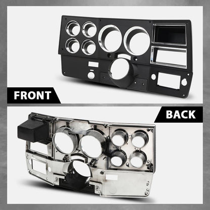 G-PLUS Dash Instrument Bezel w/Wiper Switch Hole Storage Box Compatible with 1981-1983 Chevy GMC Truck Blazer Suburban Black 14023004