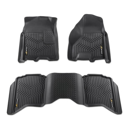 G-PLUS Floor Mats Compatible with Dodge Ram 2500/3500 2010-2018/Fit Dodge Ram 1500 2009-2023(19-23 Classic Body) Crew Cab w/Auto Trans All Weather Full Cover Protection TPE Liners 1st & 2nd Row 3PCS