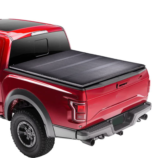 G-PLUS T4 Four-Fold Hard Lock 8Ft Truck Tonneau Cover Compatible with Toyota Tundra 2014-2021 | 8Ft (96") Folding Standard Long Bed