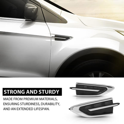 G-PLUS Pair Front Fender Ornament Fender Vent Insert Grille Molding Plate Kit, Compatible with Ford Escape SEL S SE Titanium Sport Utility 4-Door 2017-2019, LH & RH 2PCS, GJ5Z16228AB, GJ5416C217ACW