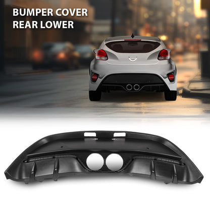 G-PLUS Bumper Cover Rear Lower Compatible with Hyundai Veloster 2013-2017 Fit Models with Rear Object Sensor Holes 866502V521, HY1115117 Black