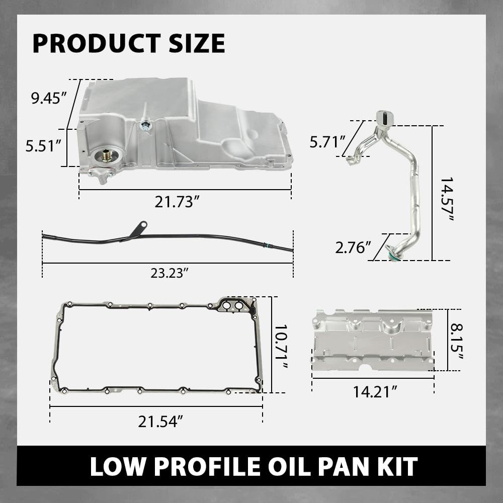 G-PLUS Engine Oil Pan Kit Compatible with Pontiac Firebird Chevy Camaro 1998-2002, Fit for F-Body Low Profile Oil Pan Kit,Fit all GM LS-Series Engines