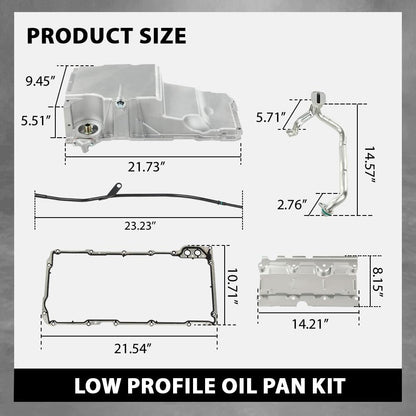 G-PLUS Engine Oil Pan Kit Compatible with Pontiac Firebird Chevy Camaro 1998-2002, Fit for F-Body Low Profile Oil Pan Kit,Fit all GM LS-Series Engines