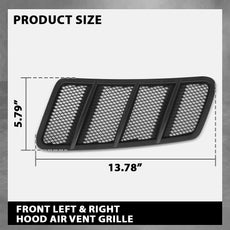 G-PLUS Hood Air Vent Grille 2PCS for Benz W166 GL ML 2012-2015 Black Side View