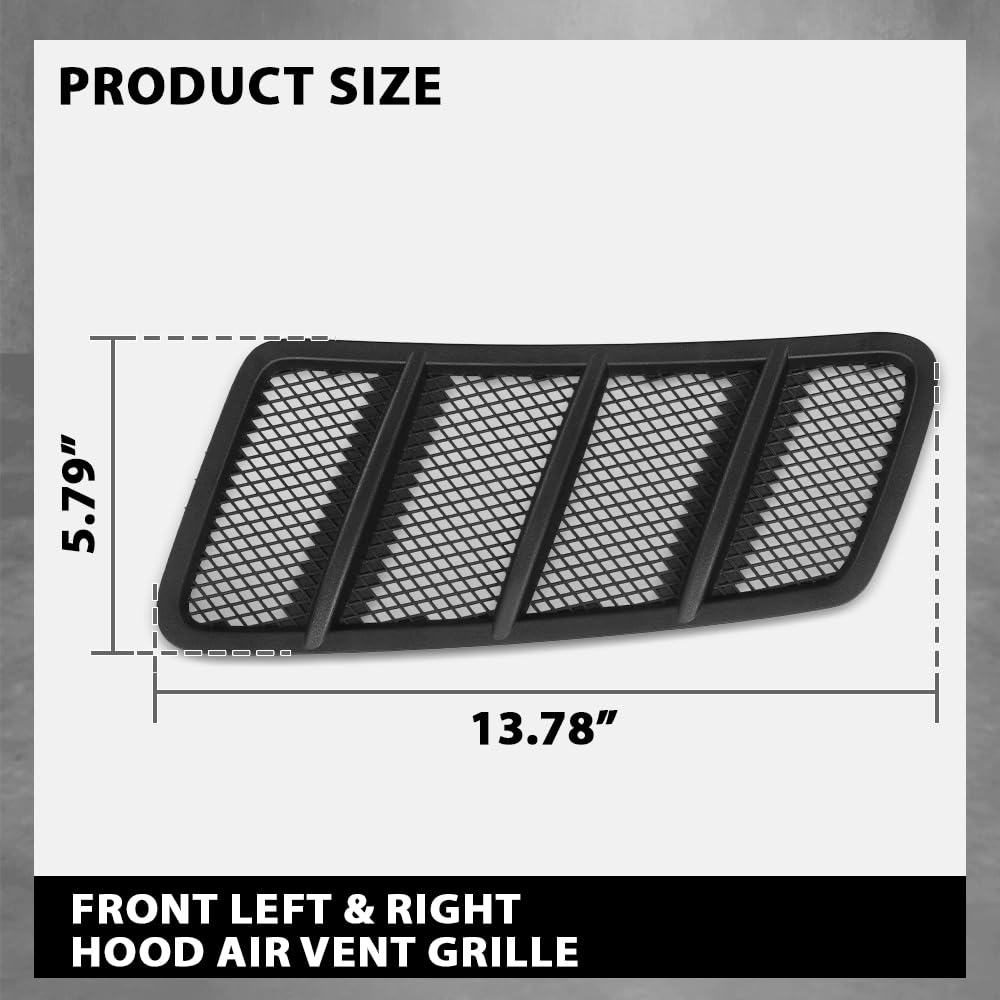 G-PLUS Front Hood Air Vent Grille Pair, Compatible with Benz W166 GL GL350 GL450 GL550 GL63 AMG ML ML350 ML550 ML63 AMG 2012-2015, LH Driver & RH Passenger Side 2PCS, 1668800105, 1668800205