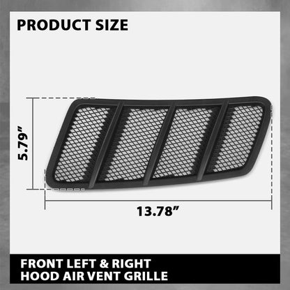 G-PLUS Front Hood Air Vent Grille Pair, Compatible with Benz W166 GL GL350 GL450 GL550 GL63 AMG ML ML350 ML550 ML63 AMG 2012-2015, LH Driver & RH Passenger Side 2PCS, 1668800105, 1668800205