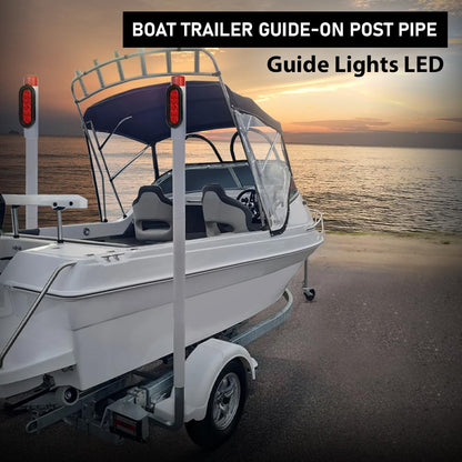 G-PLUS Boat Trailer Guide-on Post Pipe Guide Lights LED Compatible with Standard 2" PVC for Guide ons Post Sealed Submersible Turn Signal Brake Marker Reverse