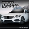 G-PLUS Front Bumper Fog Grille Cover Compatible with Benz C-Class W205 2015-2018,Fit Benz C300 (4Matic, Base) 2015-2018 2058854123, 2058854023