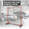 G-PLUS 5ft-7ft Adjustable Paint Stand Automotive Painting Rack 8 Hooks w/ 4 Swiveling Wheels Auto Body Stand for Painting Drying Rack Red
