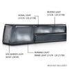 G-PLUS Taillights Taillamps Rear Brake Lights Left&Right w/o Bulbs Compatible with Ford Mustang 1987-1993,FO2800168, FO2801168 Smoky Lens Black Housing Faros Traseros Luces TraserasAssembly