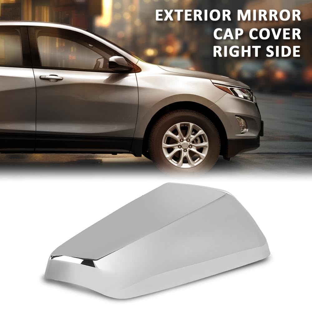 G-PLUS Exterior Mirror Cover Cap Right Passenger Side Compatible with Chevy Equinox GMC Terrain 2018-2021 Chrome